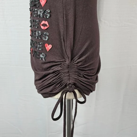 Versace Sequin Long Sleeve Ruched Side-Tie Top - Picture 7 of 10